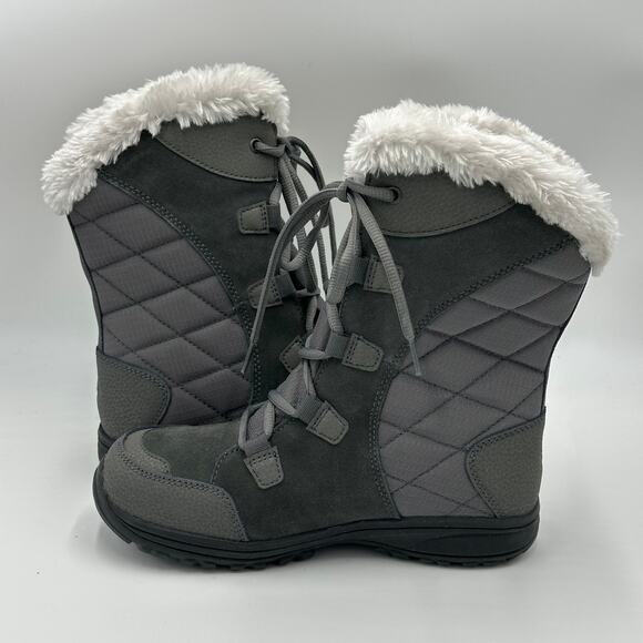 NWT Columbia Ice Maiden II Gray Winter Boots Womens Size 6 200g Insulation NEW - Picture 11 of 16